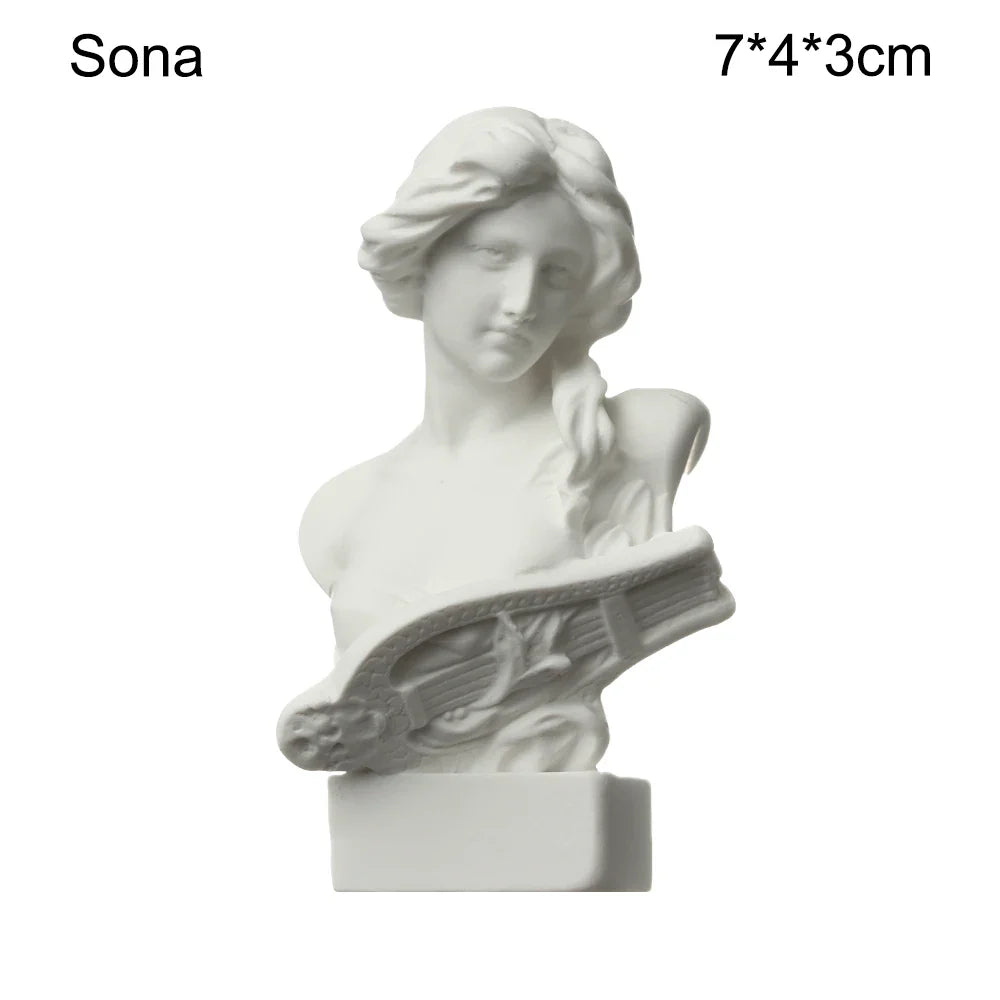 Mini Plaster Statue Greek Mythology Celebrities Famous Sculpture Figurine Drawing Practice Gypsum Bust Portraits Lootquake LLC