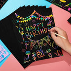 Magic Rainbow Color Scratch Art Paper Card Set With Graffiti Stencil Drawing Board Stick Art Painting Educational Toys - SJB-DIAMOND ELITES