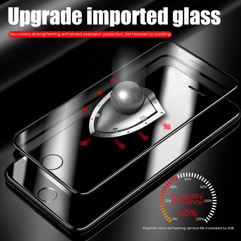 2000D Curved Edge Tempered Glass For iPhone SE 2020 6 6S 7 8 Plus Full Cover Glass on iPhone 11 Pro XS Max X XR Screen Protector Screen Protector No Side Bezel Easy Installation Frame 3X Stronger Screen Protector Stevvex