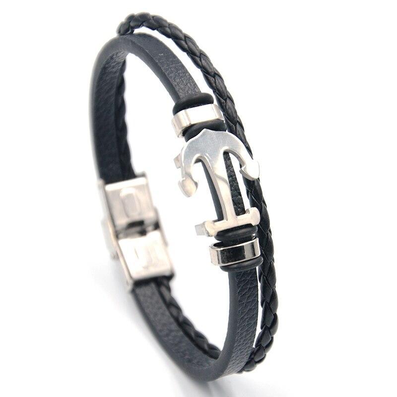 Luxury Modern Handmade Stainless Stell Men Anchor Bracelet made of Nylon in Navy Blue Color For Man - SJB-DIAMOND ELITES