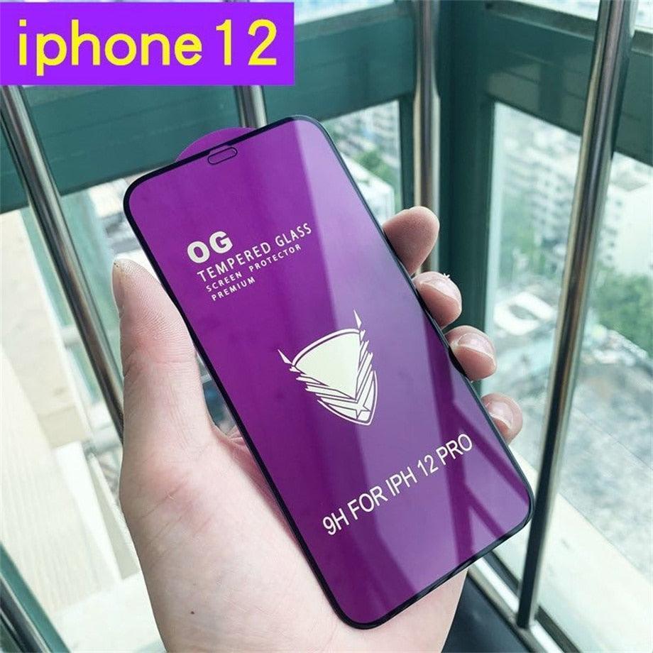 3PCS Tempered Glass OG Screen Protector for iPhone 14 13 12 11 Pro XS Max X XR Full Glue Cover Big Curved 7 8 Full Coverage Screen Protector iPhone Glass Screen Protector Stevvex