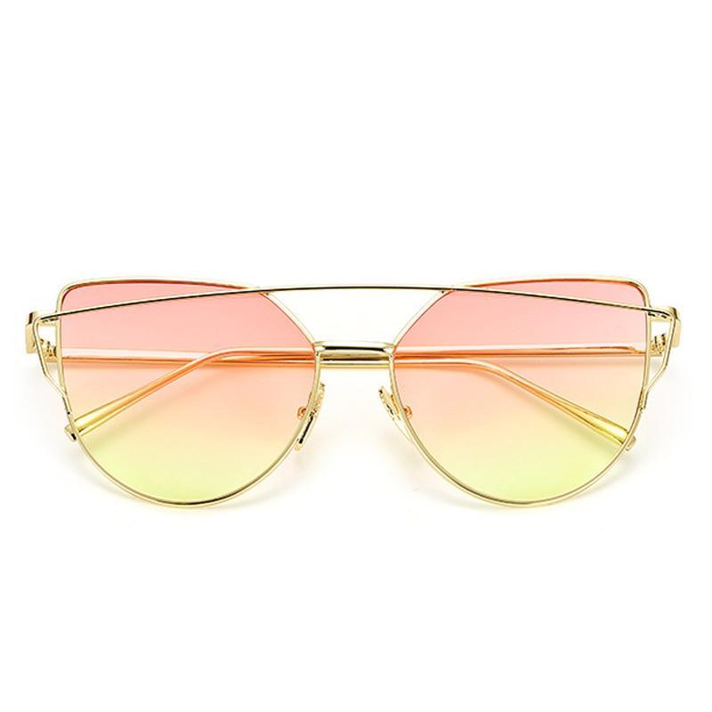 NEW  Stevvex Designer Cat eye Sunglasses For Women and Ladies in Vintage Metal Reflective Glasse Mirror Retro Oculos De Sol Gafas Style With UV 400 Protection - SJB-DIAMOND ELITES