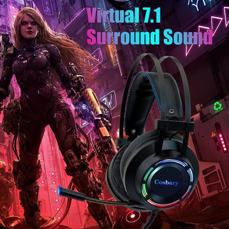 Gaming Headset Headphones with Microphone for PC Computer for Game One Professional Gamer Earphone Surround Sound RGB Light - SJB-DIAMOND ELITES