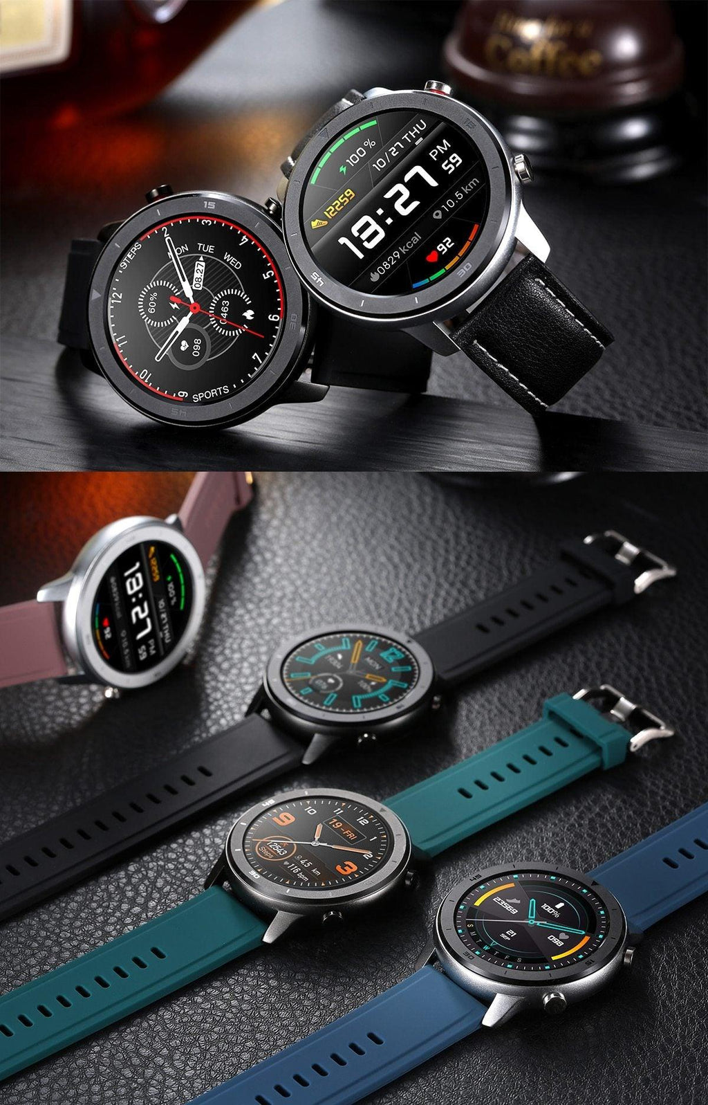 Modern Full Round Touch Display Smart Watch for Men In Business Luxury Style With IP68 Waterproof Protection and Heart Rate Blood Pressure Monitor 5 Days Standby Smartwatch - SJB-DIAMOND ELITES