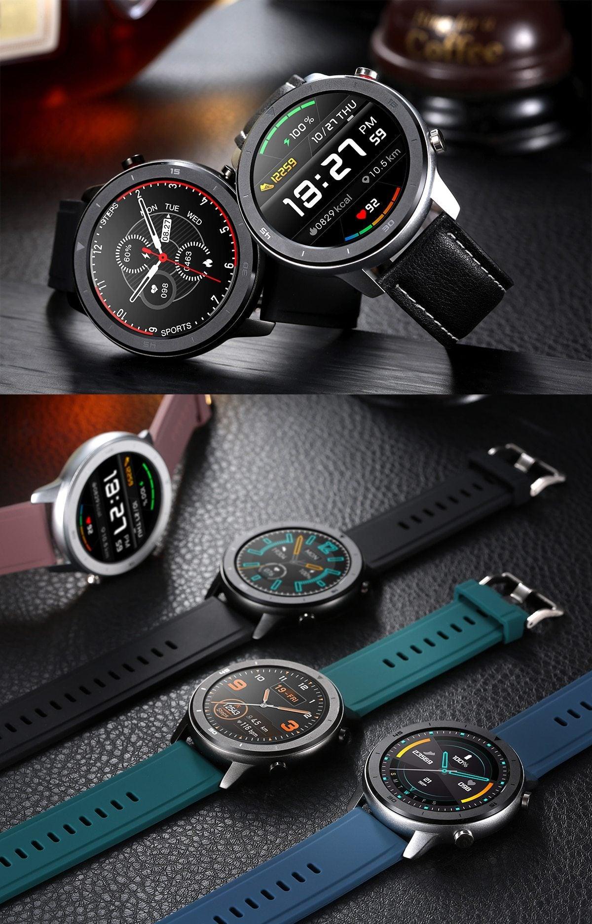 Modern Full Round Touch Display Smart Watch for Men In Business Luxury Style With IP68 Waterproof Protection and Heart Rate Blood Pressure Monitor 5 Days Standby Smartwatch - SJB-DIAMOND ELITES