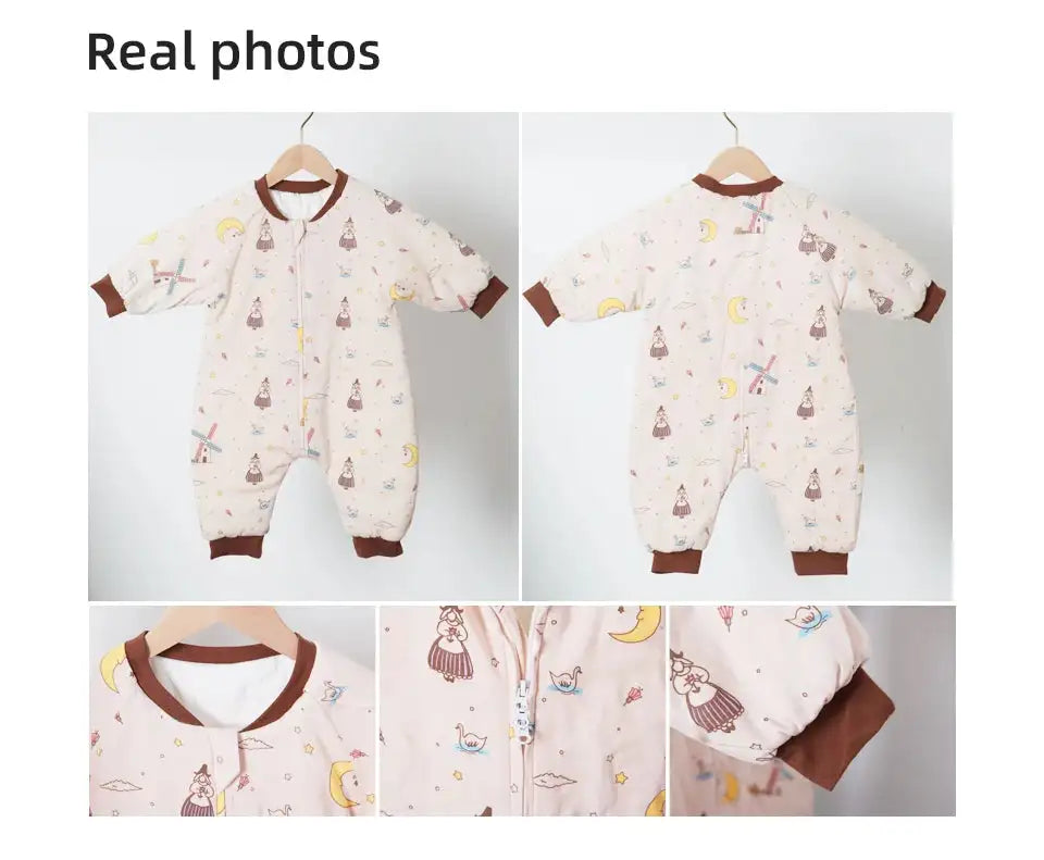 Baby Sleeping Bag Cute Flowers Print Toddler Sleepwear Walk Play Pajamas 2.5Tog Thick Winter Keep Warm Sleepsack 1-4 Years