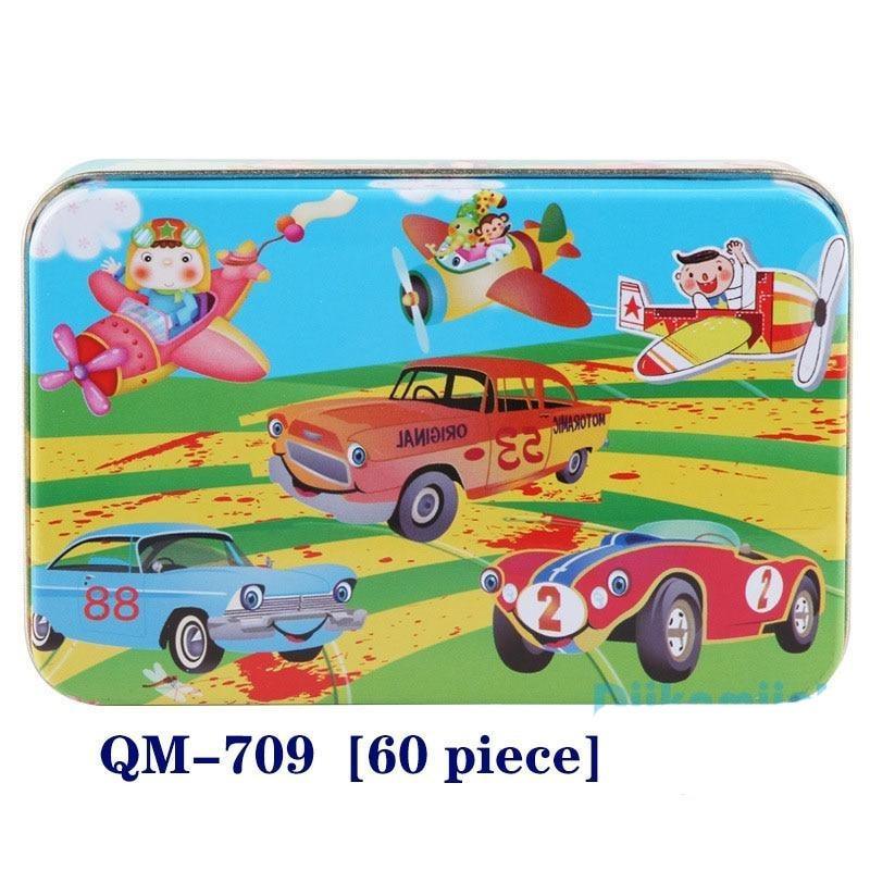 New 60 Pieces Wooden Puzzle Kids Toy Cartoon Animal Wooden Puzzles Child Early Educational Learning Toys for Christmas Gift - SJB-DIAMOND ELITES