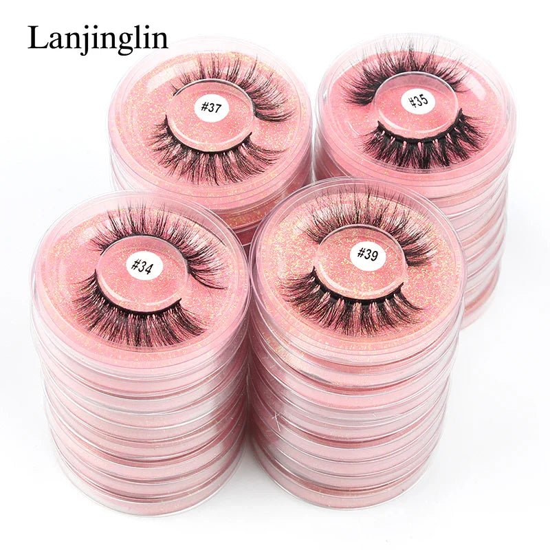 4/100 Pairs Wholesale Fake Lashes 3D Mink Eyelashes Fluffy Dramatic Lashes Cruelty Free False Eye lashes Makeup Tools maquillaje Lootquake LLC