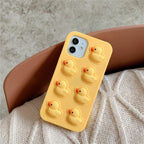 Cute Duck Pop Bubble Fidget Toys Soft Phone Case For Iphone 12 11 Pro Max 6 7 8 Plus Xr X Xs Max Se 2020 Relieve Stress Cover Stylish Unique Design Silicone Cover For Little Girls Boys Stevvex