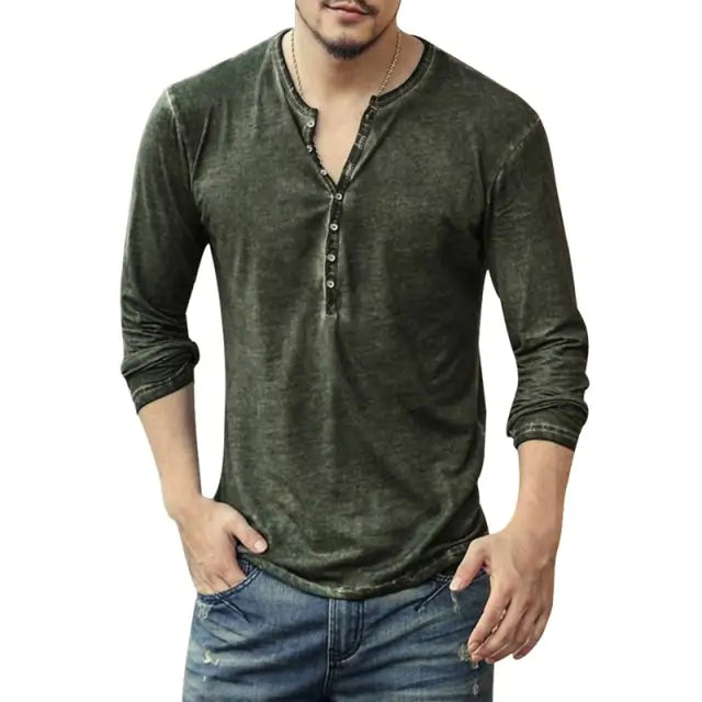 Tee Shirt V-Neck Long Sleeve Pi-Mart