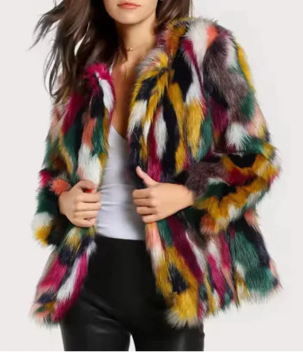 Women Color Fur Coats Pi-Mart