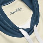 Navy & Off White Two-Toned Tropical Seas Hoodie Pi-Mart