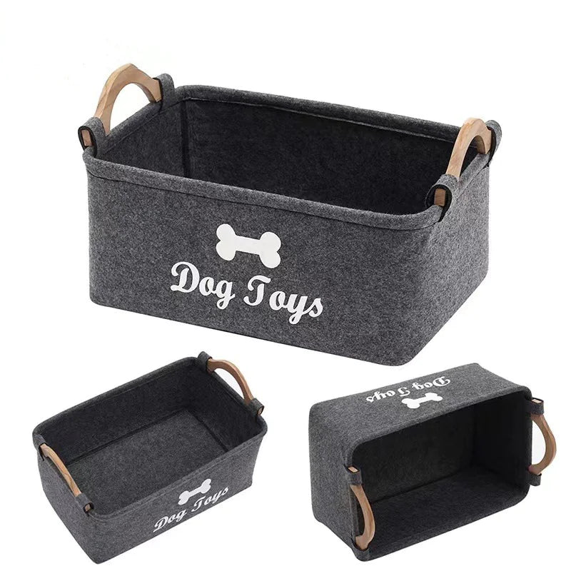 Felt Pet Toy Storage Basket Pi-Mart