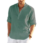 Men's Linen Long Sleeve Shirt Pi-Mart