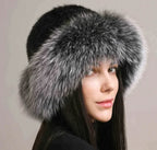 Mink Hair Hat - Lady Braided Fur Winter Hat Pi-Mart