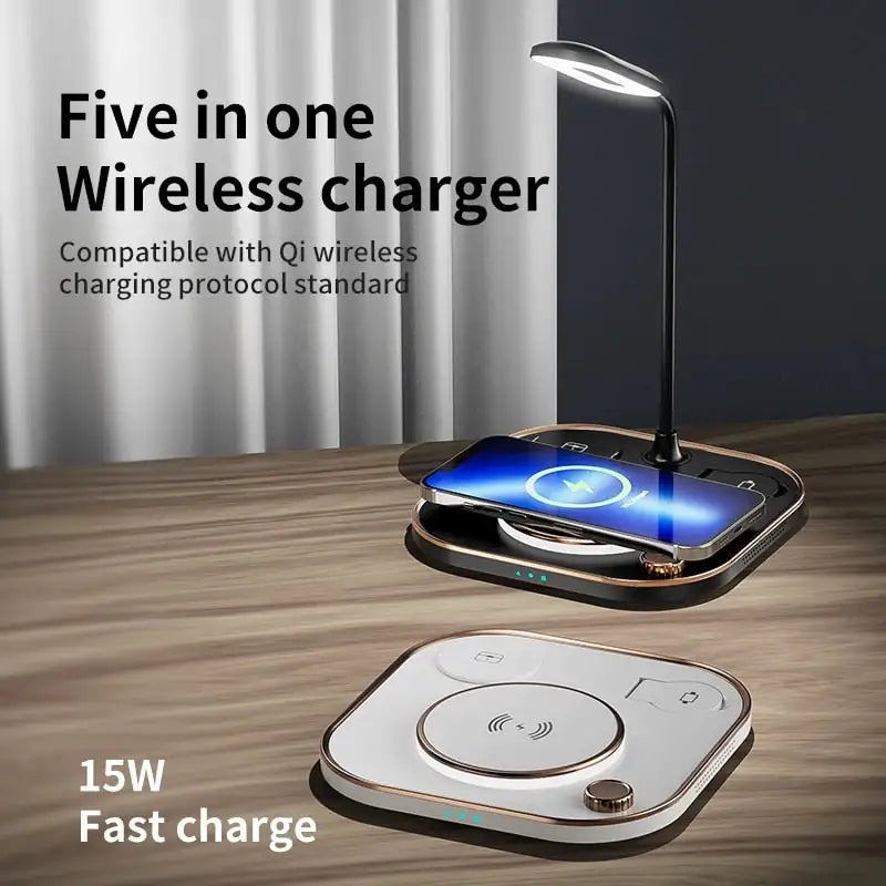 15w Fast 3 In 1 Wireless Charger Lamp Pi-Mart