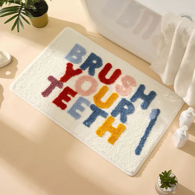 Inyahome Bathroom Rugs Non-Slip Bath Mat Luxury Soft Absorbent Plush Microfiber Bath mats for Bathroom Carpet for Tub Shower Pi-Mart