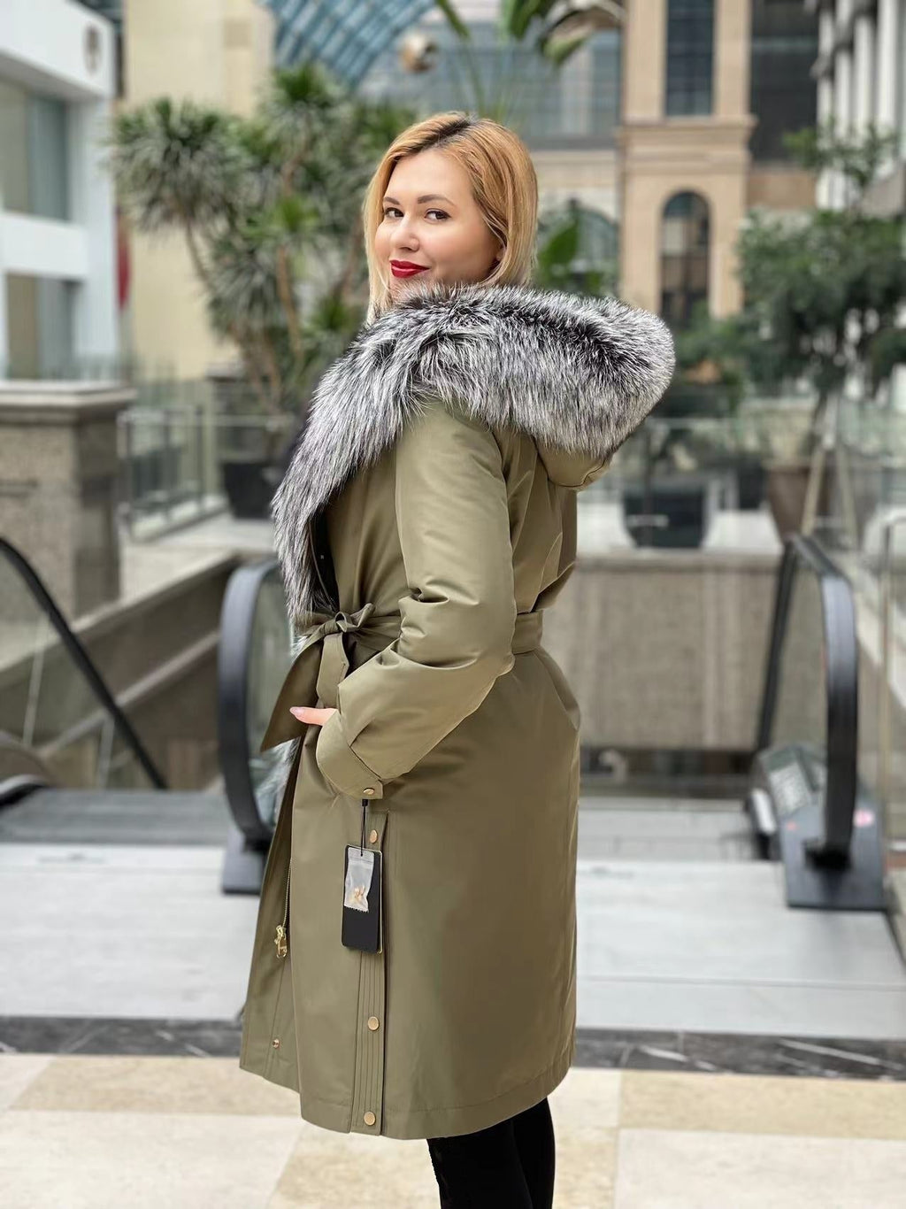 Genuine Silver Fox Fur Trim Rabbit Fur Insulated Parka - SJB-DIAMOND ELITES