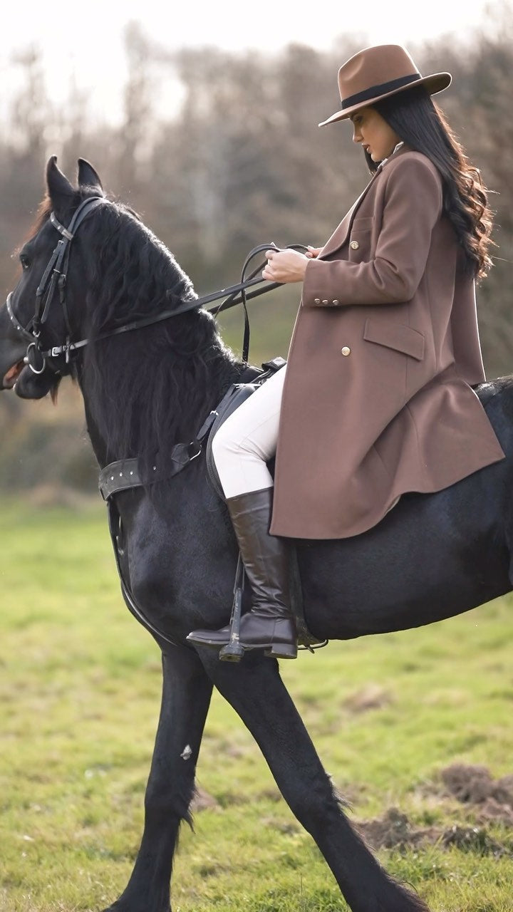 Double-Breasted Wool Blend Coat - SJB-DIAMOND ELITES