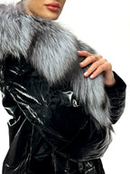 Genuine Silver Fox Fur Down Fill Coat - SJB-DIAMOND ELITES