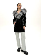 Genuine Silver Fox Fur Down Fill Coat - SJB-DIAMOND ELITES