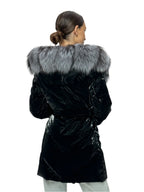 Genuine Silver Fox Fur Down Fill Coat - SJB-DIAMOND ELITES