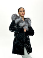 Genuine Silver Fox Fur Down Fill Coat - SJB-DIAMOND ELITES