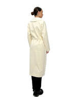 Genuine Mink Fur Rex Fur Trim Virgin Wool Coat in White - SJB-DIAMOND ELITES