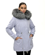 Genuine Silver Fox Fur Trim Rabbit Fur Insulated Parka - SJB-DIAMOND ELITES