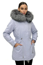 Genuine Silver Fox Fur Trim Rabbit Fur Insulated Parka - SJB-DIAMOND ELITES