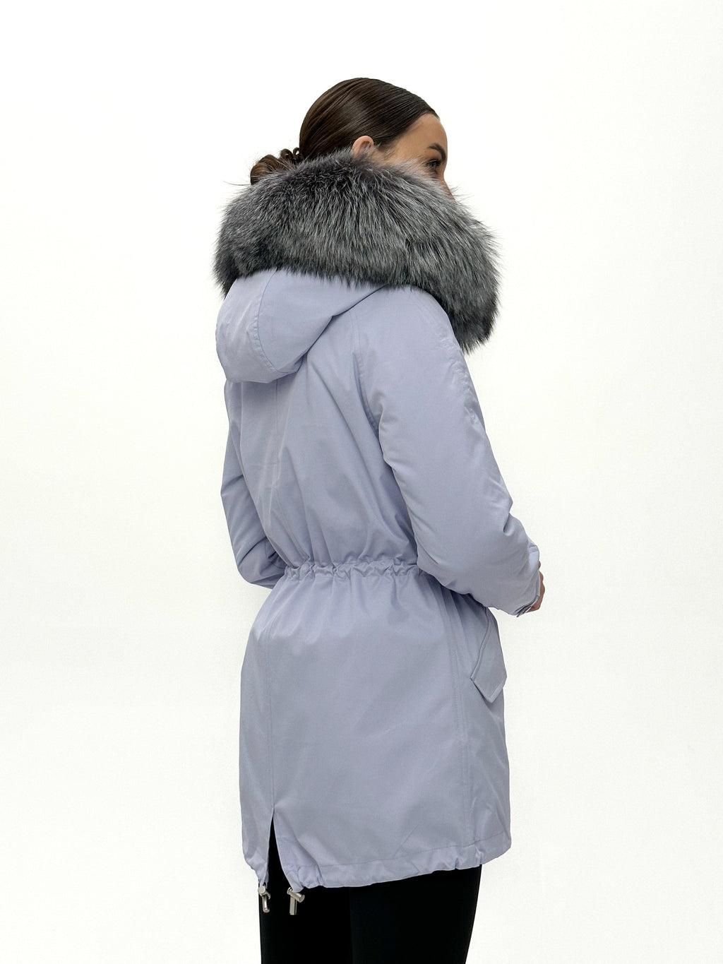 Genuine Silver Fox Fur Trim Rabbit Fur Insulated Parka - SJB-DIAMOND ELITES