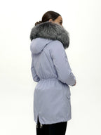 Genuine Silver Fox Fur Trim Rabbit Fur Insulated Parka - SJB-DIAMOND ELITES