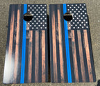 Blue line flag - personalization available blastcornhole