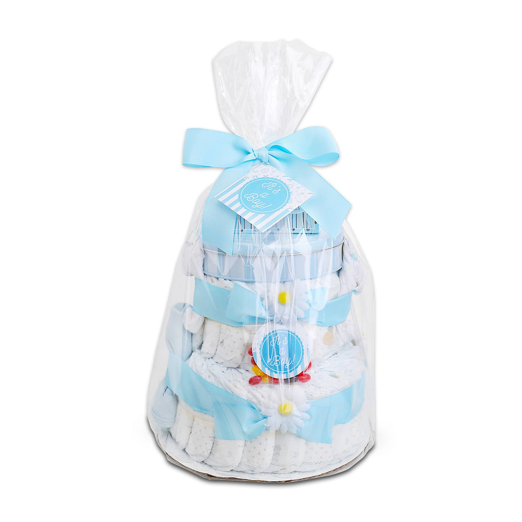 Blue Two-Tier Diaper Cake Gift Alder Creek Gift Baskets