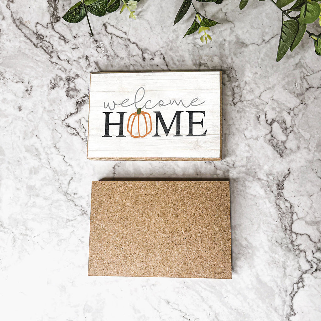 Welcome Home Wooden Seasonal Sign 6x4 Rustic Door Wall Decor BandsCo Straps