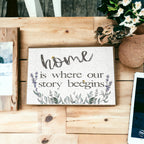 Home BeeGins Wooden Block Sign 6x4x1 Rustic Bee Home Decor Spring Summer BandsCo Straps