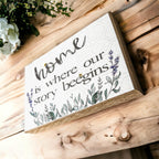 Home BeeGins Wooden Block Sign 6x4x1 Rustic Bee Home Decor Spring Summer BandsCo Straps