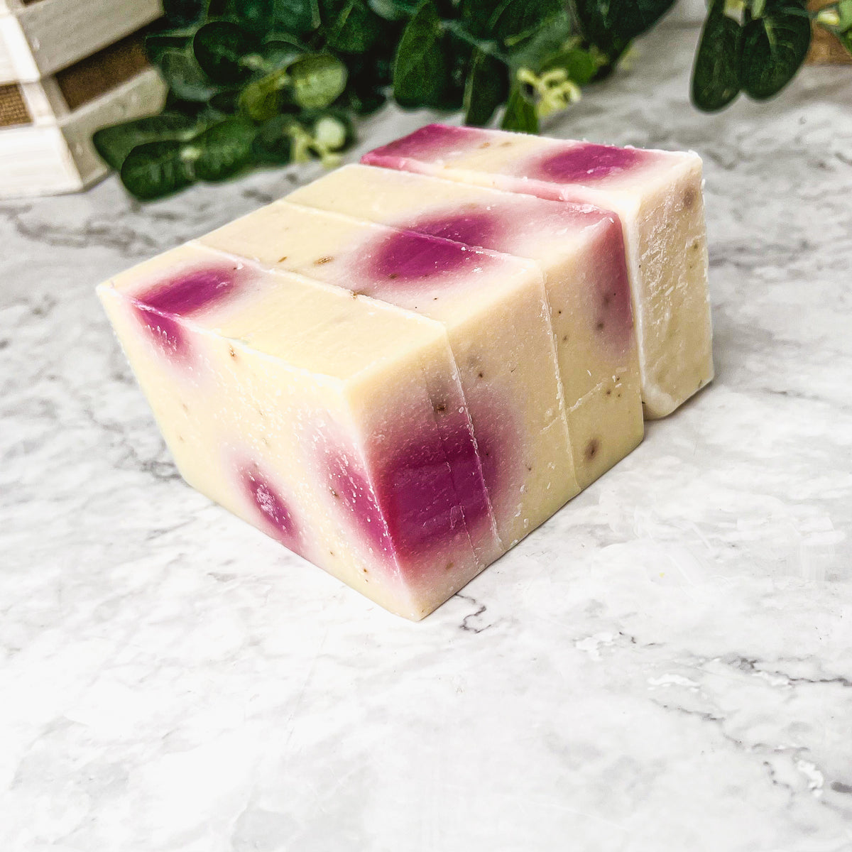 Petal Dance Rose Petal Soap Bar - Sweet Floral Musk Scent, Handmade Bath Soap BandsCo Straps