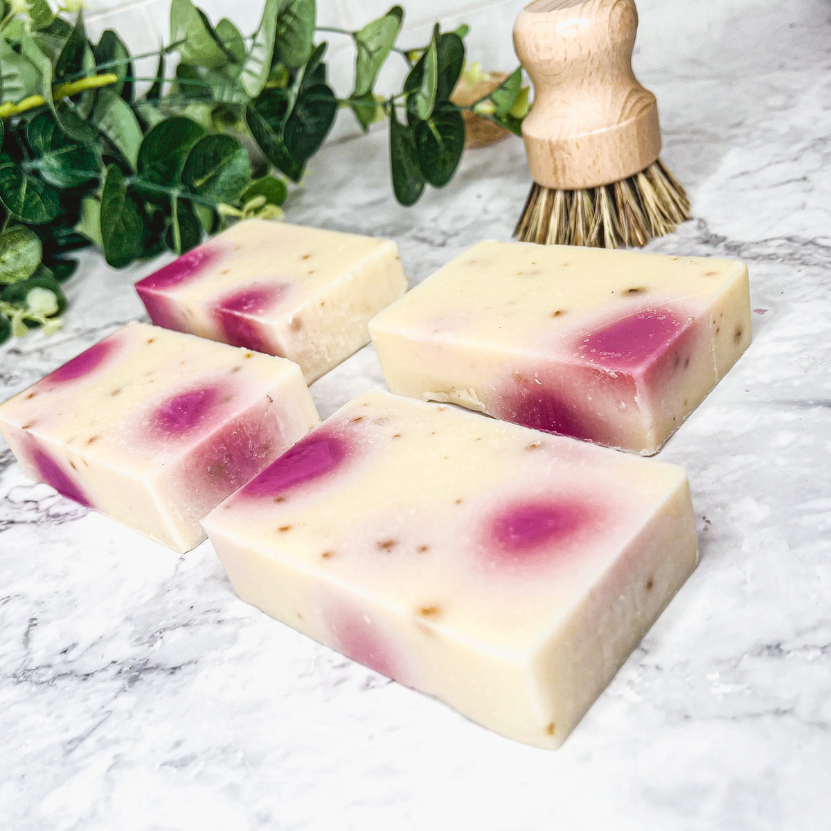 Petal Dance Rose Petal Soap Bar - Sweet Floral Musk Scent, Handmade Bath Soap BandsCo Straps