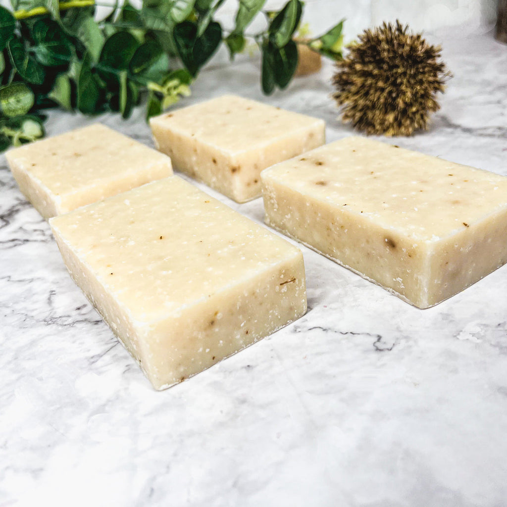 Spearmint Basil Body Scrub Sea Salt Oatmeal Exfoliant Refreshing Peppermint Leaves 8 Oz BandsCo Straps