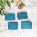 Blueberry Oatmeal Sea Salt Exfoliating Soap Bar With Ground Oats Gentle Blueberry Scent BandsCo Straps