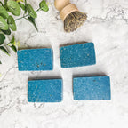 Blueberry Oatmeal Sea Salt Exfoliating Soap Bar With Ground Oats Gentle Blueberry Scent BandsCo Straps
