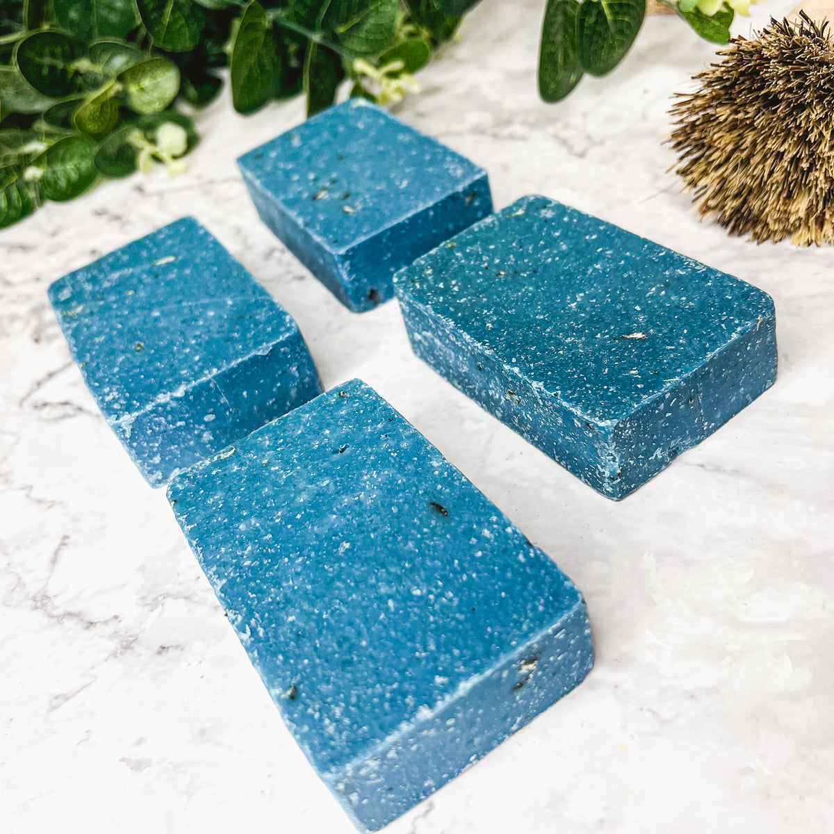 Blueberry Oatmeal Sea Salt Exfoliating Soap Bar With Ground Oats Gentle Blueberry Scent BandsCo Straps