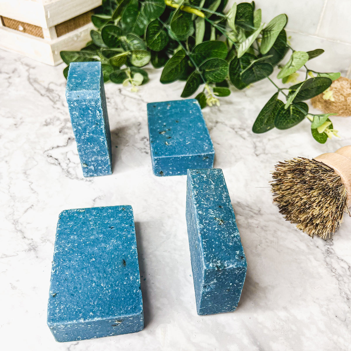 Blueberry Oatmeal Sea Salt Exfoliating Soap Bar With Ground Oats Gentle Blueberry Scent BandsCo Straps