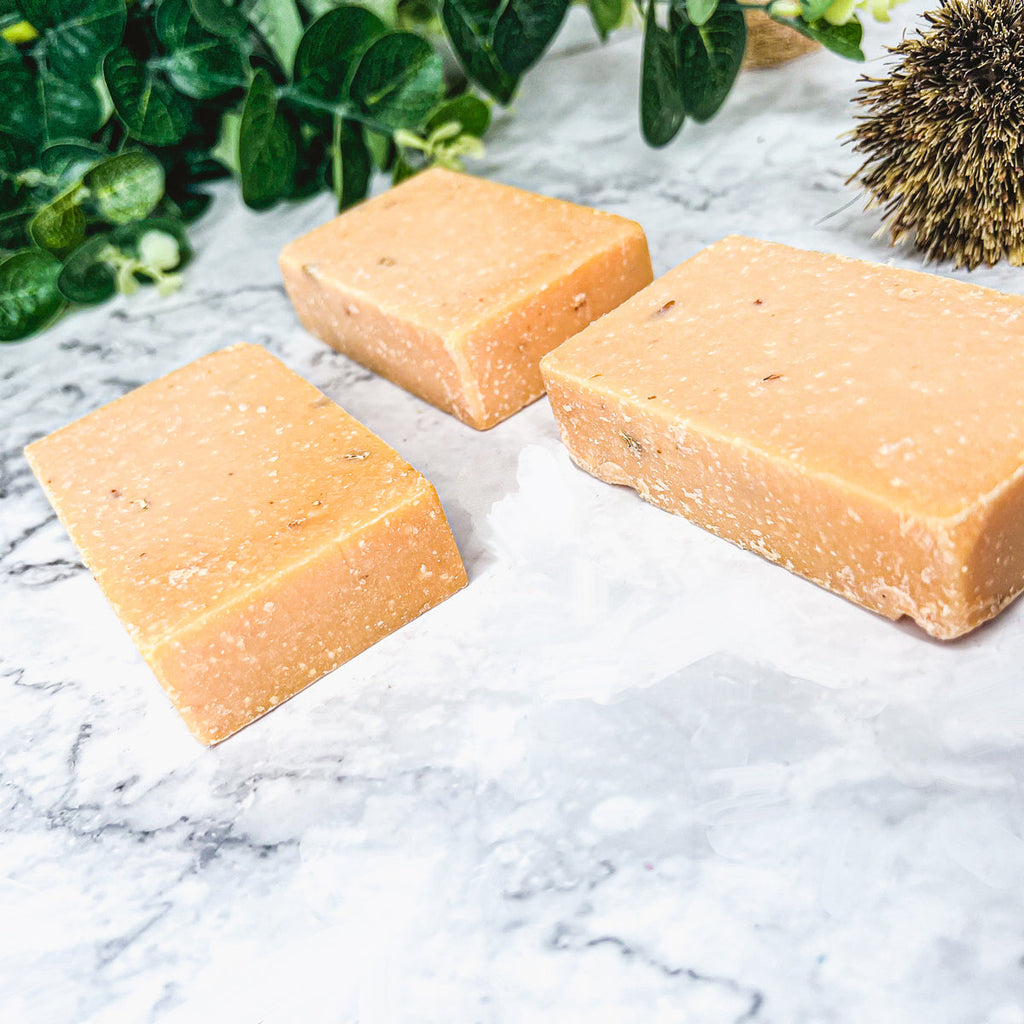 Peach Tea Exfoliating Body Scrub Soap - Sea Salt Oatmeal Sweet Citrus Scent BandsCo Straps