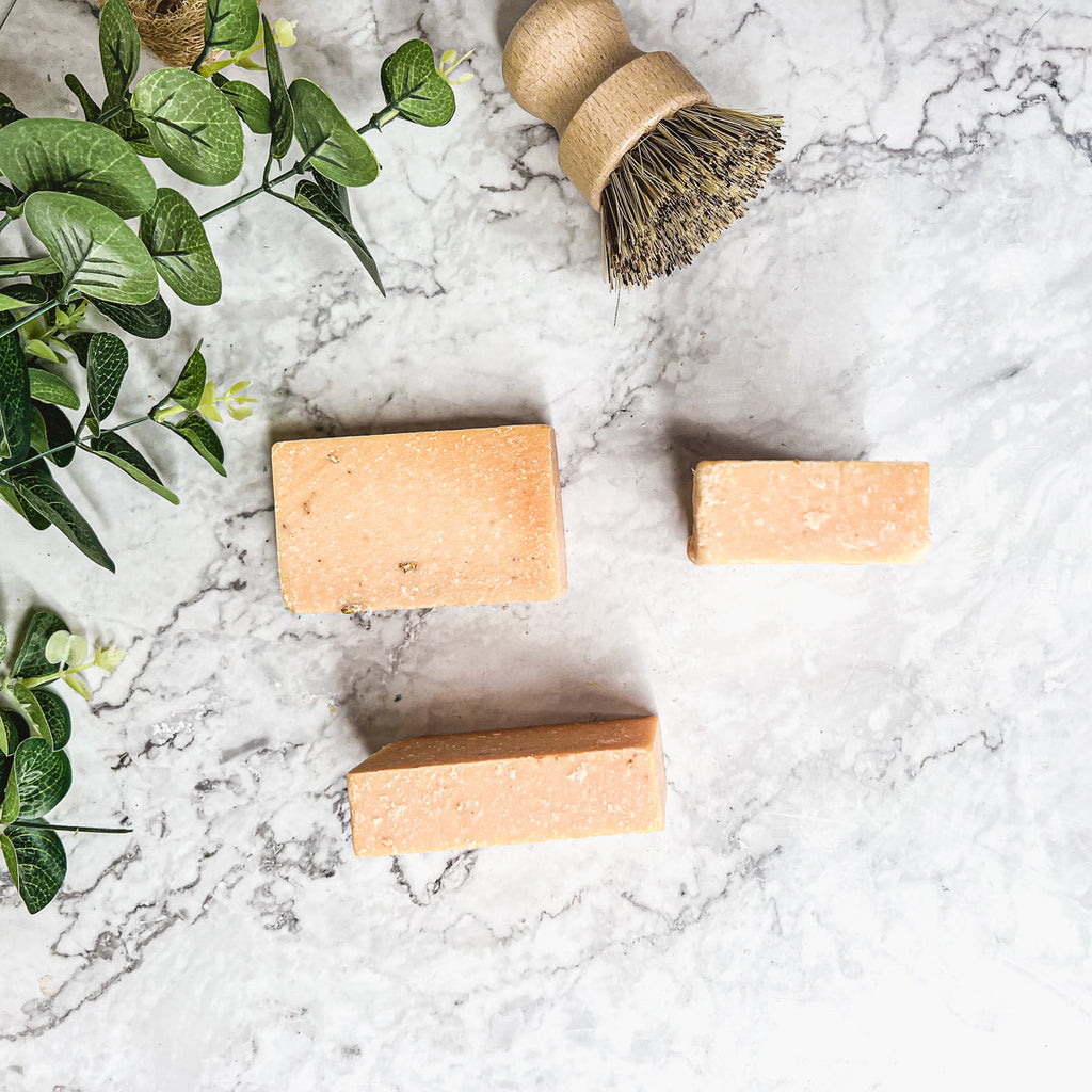 Peach Tea Exfoliating Body Scrub Soap - Sea Salt Oatmeal Sweet Citrus Scent BandsCo Straps