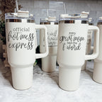 Hot Mess 40oz Tumbler With Lid And Straw - Insulated Travel Cup BandsCo Straps