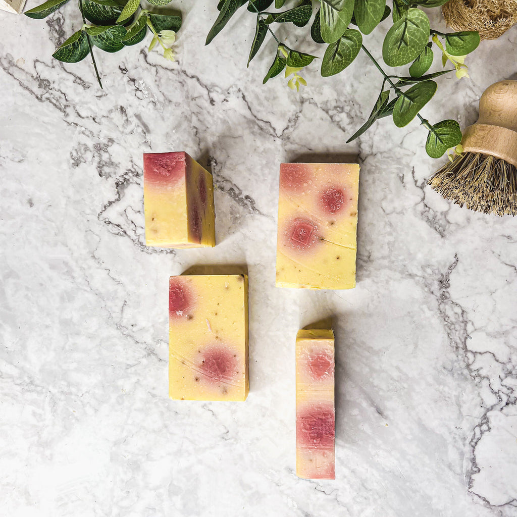Honeysuckle Rose Petal Soap 4.5oz Organic Cold Pressed Handmade Fragrance BandsCo Straps