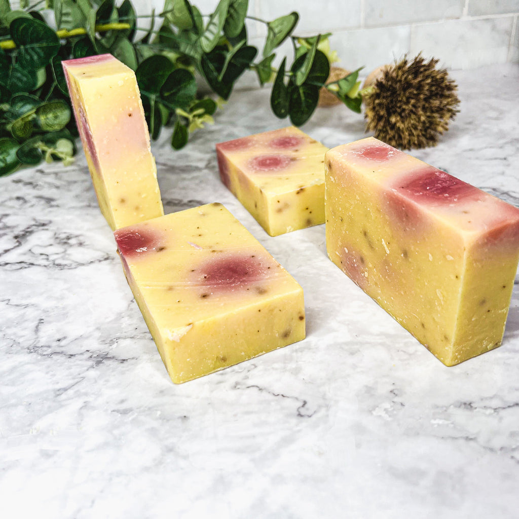 Honeysuckle Rose Petal Soap 4.5oz Organic Cold Pressed Handmade Fragrance BandsCo Straps