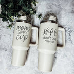 Mom Sippy Cup 40oz Insulated Travel Mug With Handle Lid And Straw BandsCo Straps